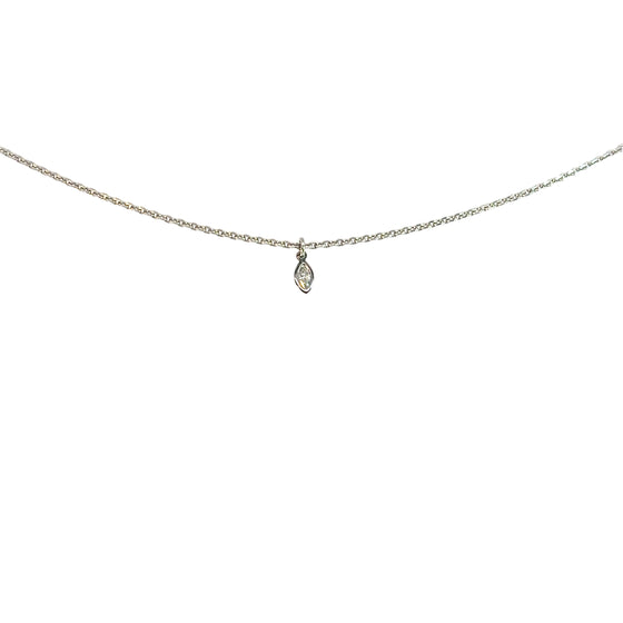 Charm Diamant Navette Or Blanc