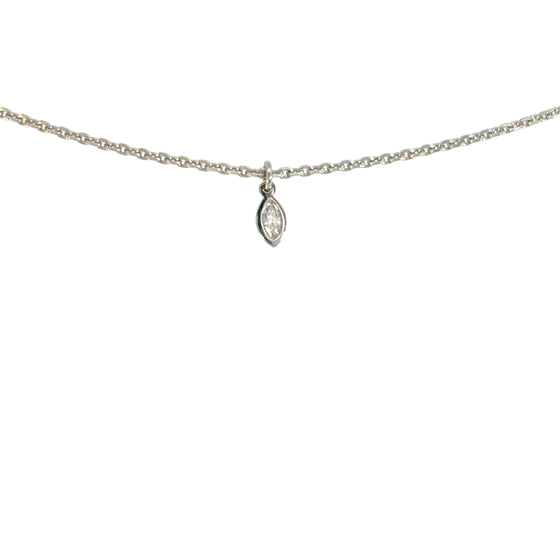 Charm Diamant Navette Or Blanc