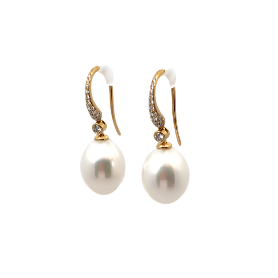 Boucles d'Oreilles Perles & Diamants