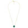 Necklace, Green Agate Large Motif, Diamonds, Yellow Gold