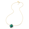 Necklace, Green Agate Large Motif, Diamonds, Yellow Gold