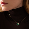 Necklace, Green Agate Large Motif, Diamonds, Yellow Gold