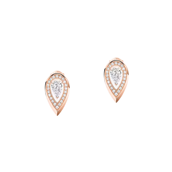Fiery 0.10ct Pink Gold Diamond Earrings
