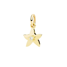  Yellow Gold & White Diamond Star Charm