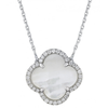 Collier Victoria Diamants Nacre Blanche + Diamants Or Blanc