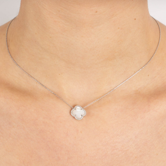 Necklace, Mother Of Pearl, Diamonds, White Gold