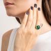 Ring, Green Agate Large Morif, Diamonds, Yellow Gold