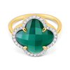 Ring, Green Agate Large Morif, Diamonds, Yellow Gold