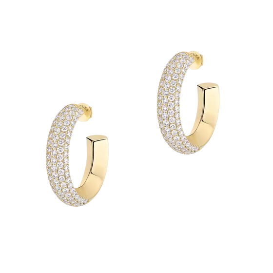 Divine Enigma SM hoop earrings Yellow Gold Diamond Earrings