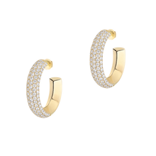  Yellow Gold Diamond Earrings Divine Enigma SM hoop earrings