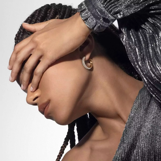 Divine Enigma SM hoop earrings Yellow Gold Diamond Earrings