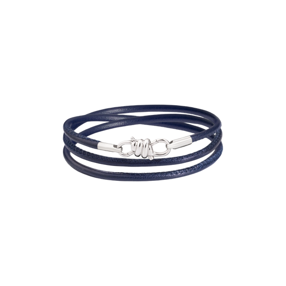 Bracelet Nodo Argent & Cordon En Cuir