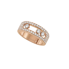  Pink Gold Diamond Ring Move Joaillerie Pavé SM