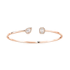 My Twin Toi & Moi Thin Bangle 0.15ct x2 Pink Gold Diamond Bracelet