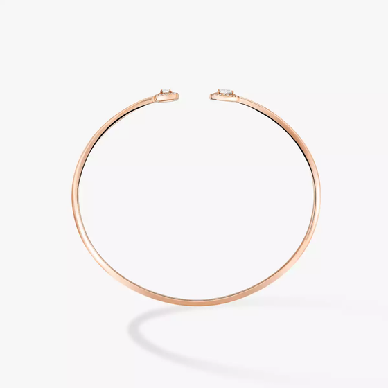 My Twin Toi & Moi Thin Bangle 0.15ct x2 Pink Gold Diamond Bracelet