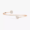 My Twin Toi & Moi Thin Bangle 0.15ct x2 Pink Gold Diamond Bracelet