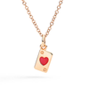 Pendentif Carte À Jouer Or Rose Et Émail