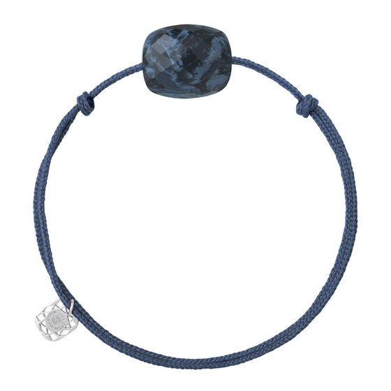 Bracelet, Blue Pietersite, Blue Jean Cord