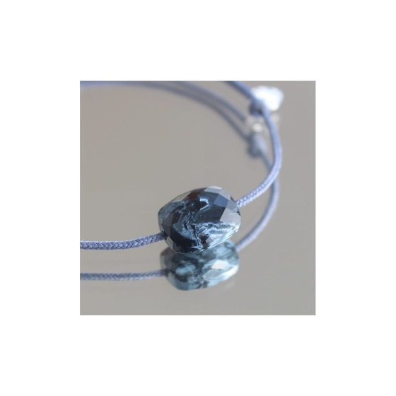 Bracelet, Blue Pietersite, Blue Jean Cord