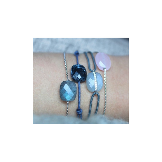 Bracelet, Blue Pietersite, Blue Jean Cord