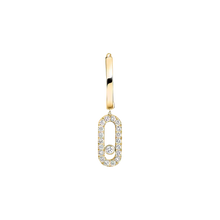  Move Uno Single Hoop Yellow Gold Diamond Earrings