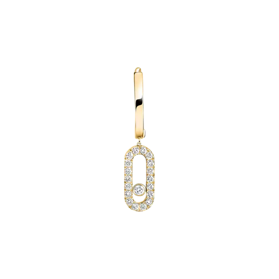 Move Uno Single Hoop Yellow Gold Diamond Earrings