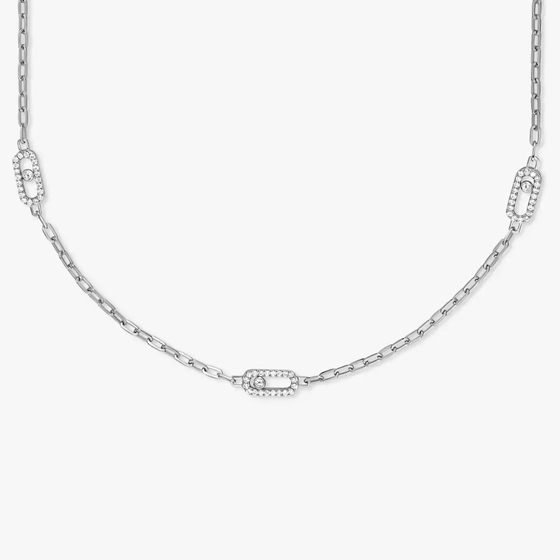 Move Uno White Gold Diamond Necklace
