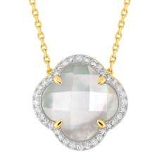  Necklace, Mother Of Pearl Large Motif, Diamonds, Yellow Gold