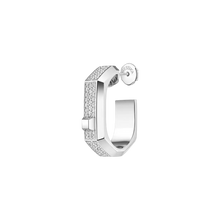  Moderniste pavé single hoop earring MM White Gold Diamond Earrings