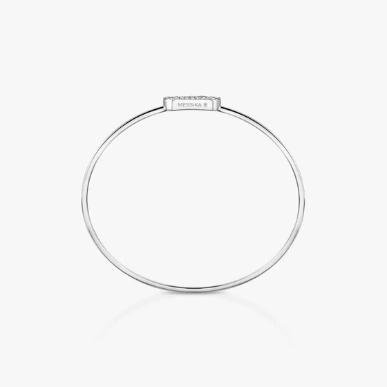 Move Uno Pavé Flex Bangle White Gold Diamond Bracelet