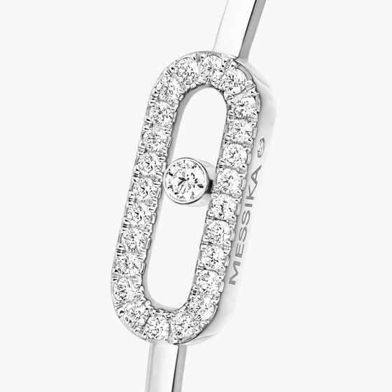 Move Uno Pavé Flex Bangle White Gold Diamond Bracelet