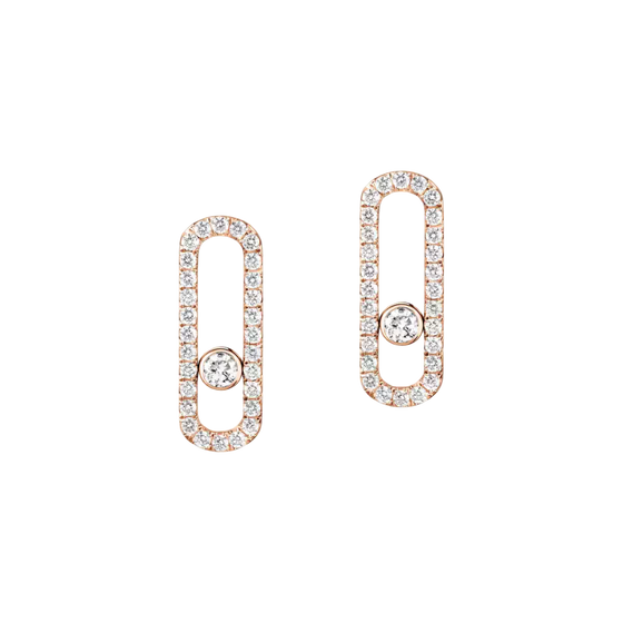 Move Uno Diamond Pavé Earrings Pink Gold Diamond Earrings