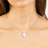 Necklace, Mother Of Pearl Large Motif, Diamonds, White Gold