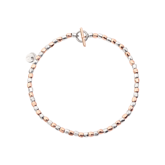 Bracelet Mini Granelli Argent & Or Rose