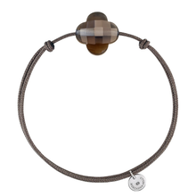  Bracelet, Smoky Quartz, Taupe Cord