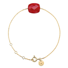  Bracelet, Red Quartz, Yellow Gold