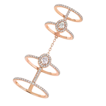  Glam'Azone Double Pavé Pink Gold Diamond Ring