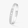 Move Noa Ciselé half pavé bangle White Gold Diamond Bracelet
