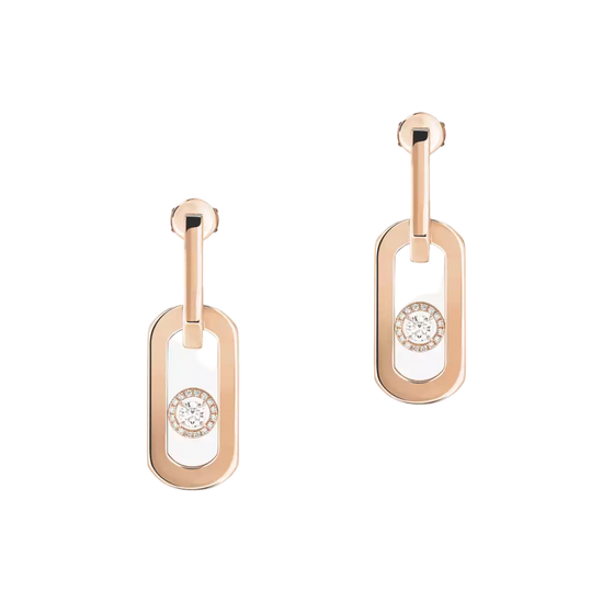 So Move XL Pendant Earrings Pink Gold Diamond Earrings