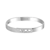 Move Noa half pavé bangle White Gold Diamond Bracelet