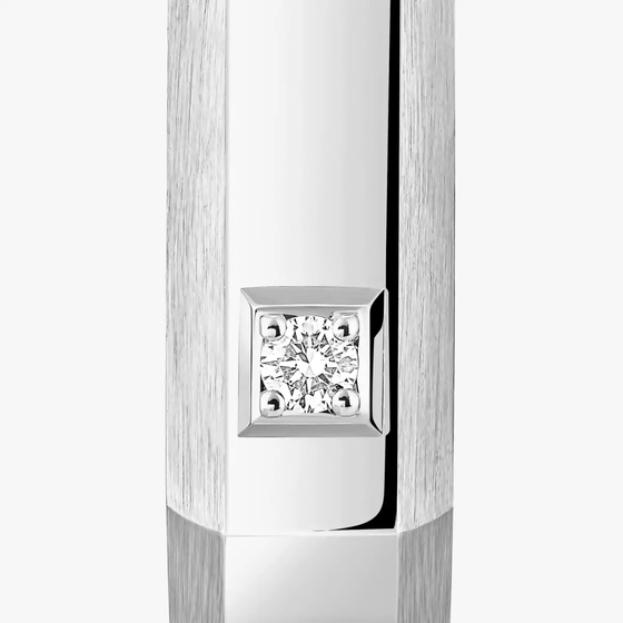 Moderniste single hoop earring MM White Gold Diamond Earrings