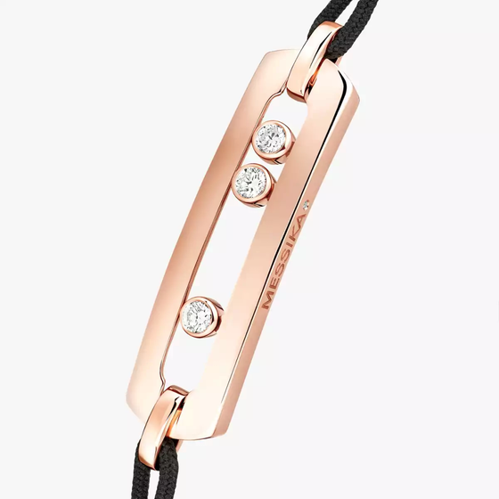 Move Cord L Pink Gold Diamond Bracelet