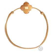  Bracelet, Pierre De Soleil, Cordon Beige Dore