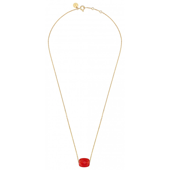 Necklace, Red Carnelian, Yellow Gold