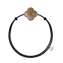  Bracelet, Honey Tiger Eye, Black Cord