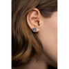 Studs, Labradorite, Diamonds Bezel, Yellow Gold
