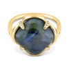 Ring, Labradorite, Diamond, Yellow Gold