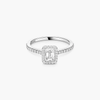 Joy emerald-cut solitaire ring, small model Joy diamond ring in white gold