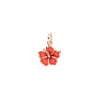 Pendentif Fleur D’hibiscus Or Rose Et Émail