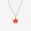 Pendentif Fleur D’hibiscus Or Rose Et Émail